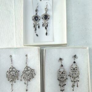 Elegant Silver and Black Dangle Earrings